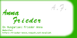 anna frieder business card